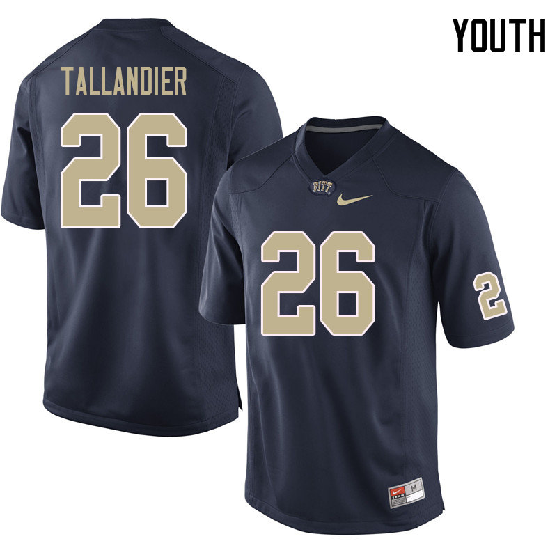 Youth #26 Judson Tallandier Pittsburgh Panthers College Football Jerseys Sale-Navy